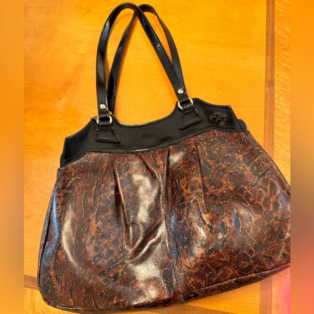 Patricia Nash Elegant Large Brown Leather Tote Bag